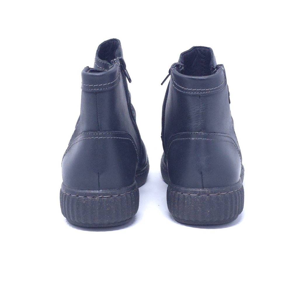Clarks Collection CarolineOrchid Ankle Boot, Black Leather, 9.5 Wide US - Picture 4 of 10